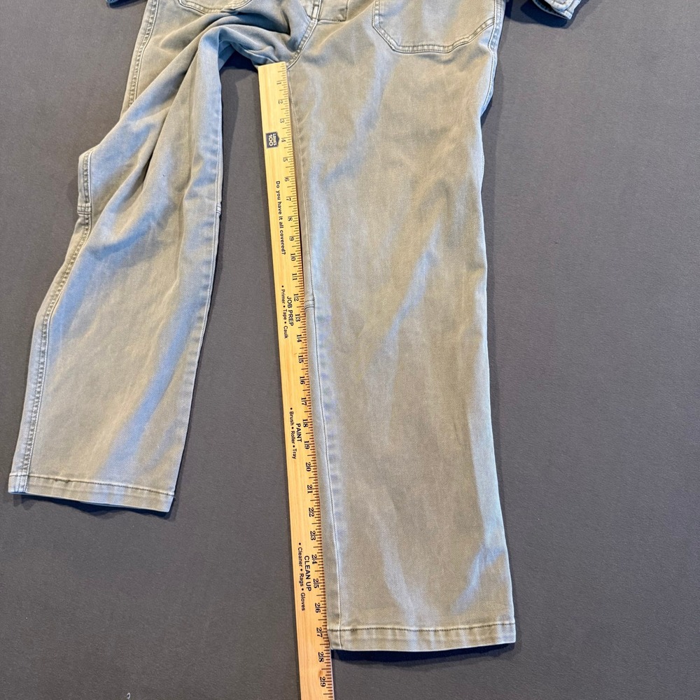 Faherty Women's Utility Jumpsuit M Sage Green Khaki Cinch Waist Long Sleeve - Picture 7 of 16